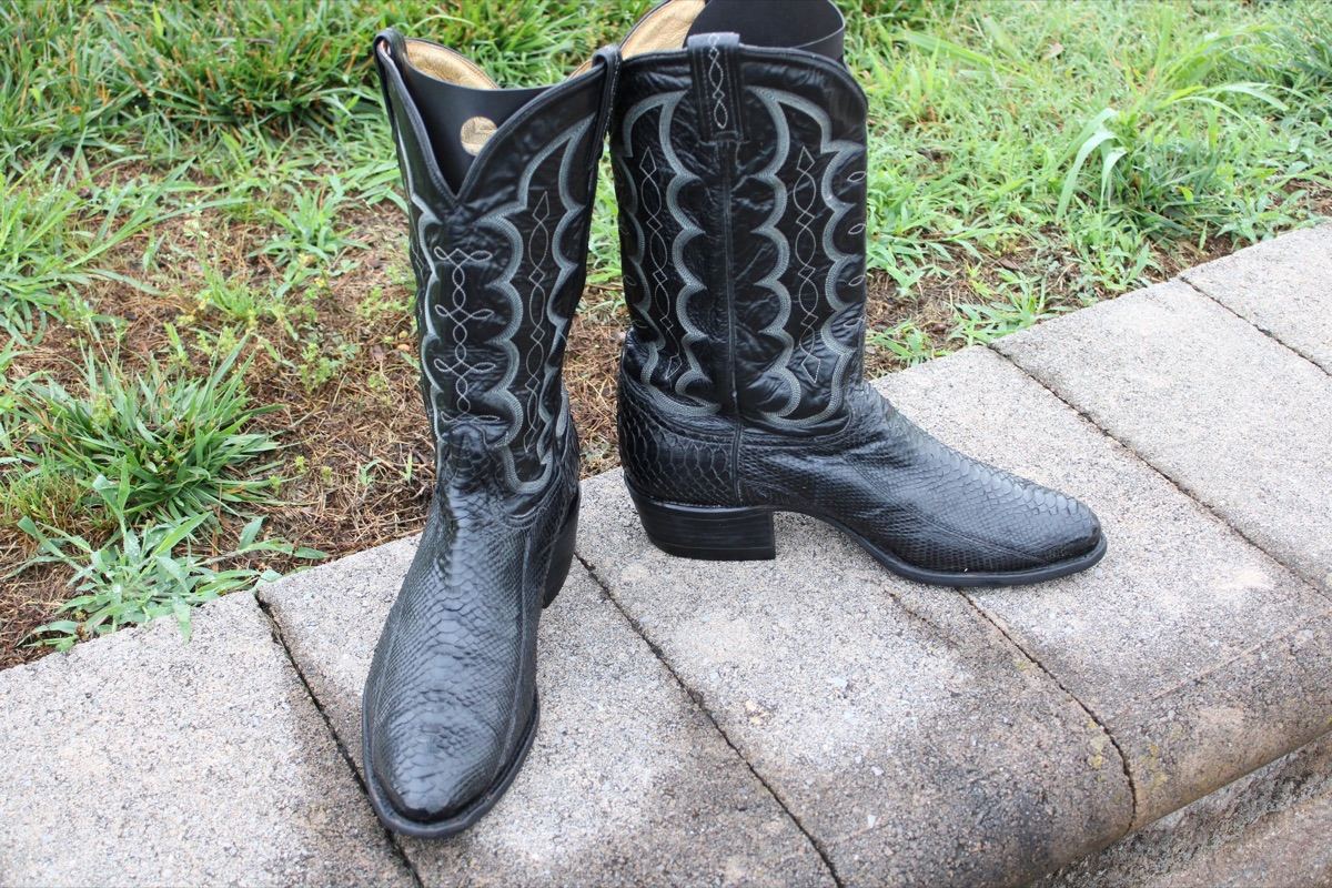 Tony Lama Men's Black Python 11.5 D