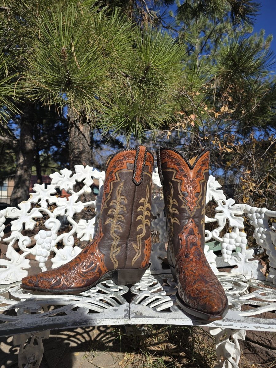 Hand-tooled pair, side view