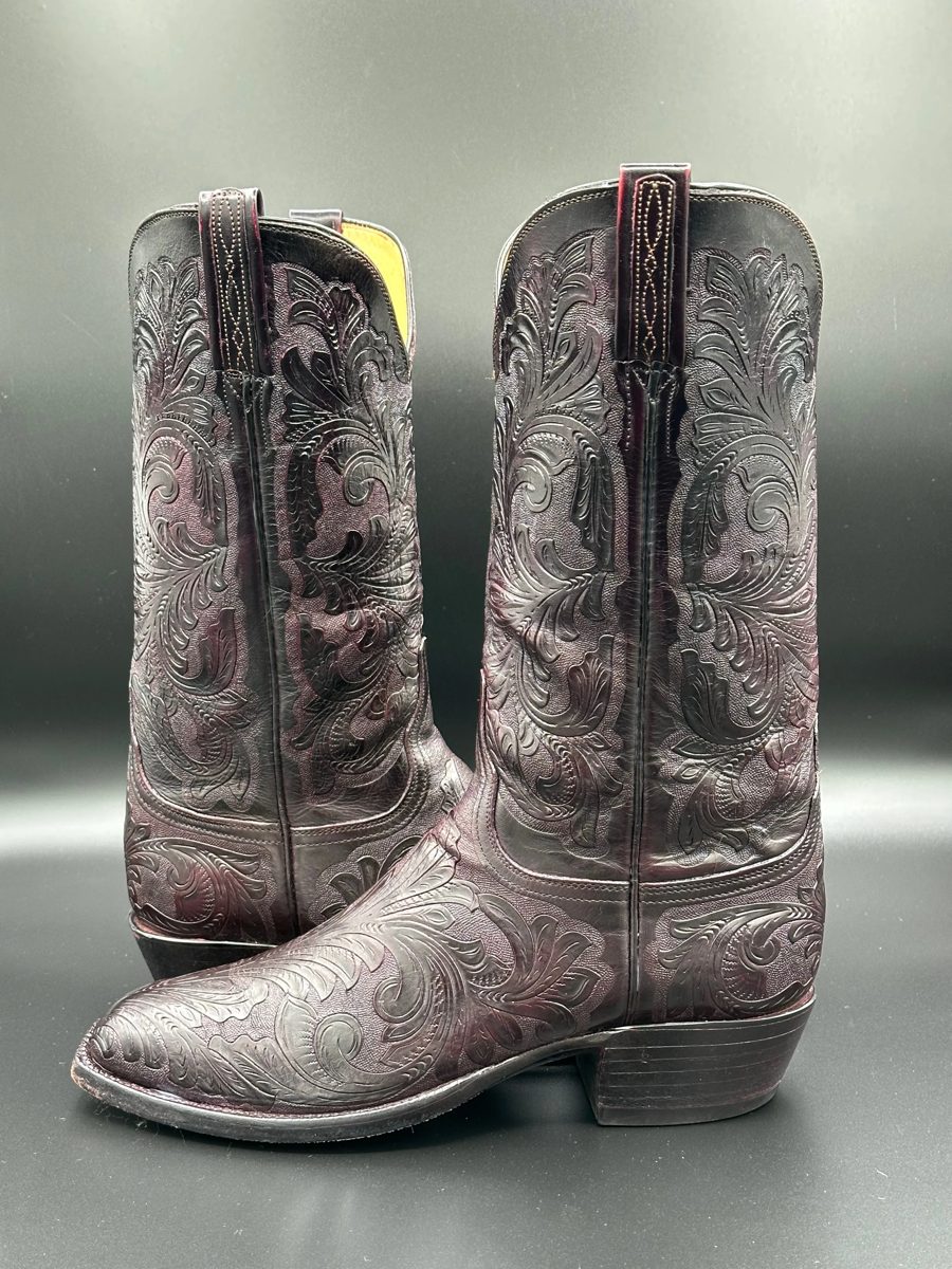 Lucchese Classics hand-tooled pair, dark finish