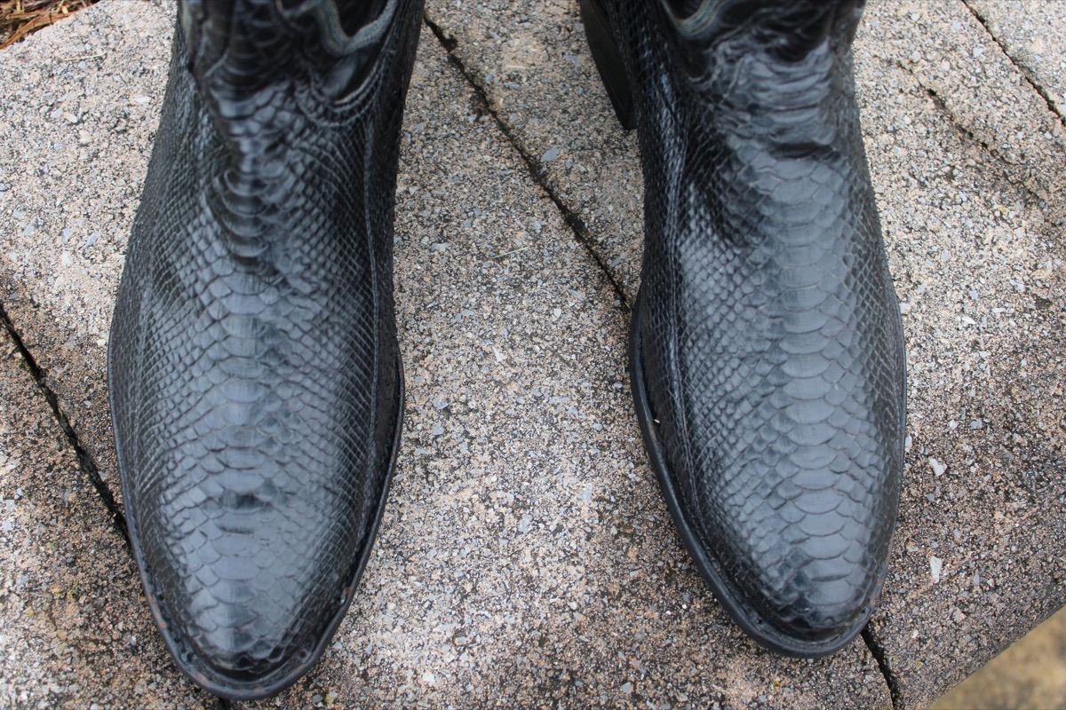 Tony Lama Men's Black Python 11.5 D