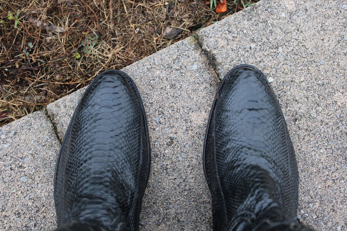 Tony Lama Men's Black Python 11.5 D