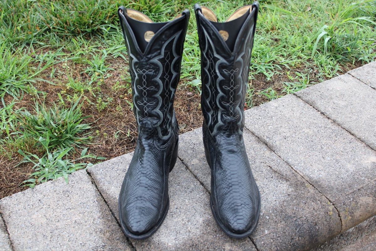 Tony Lama Men's Black Python 11.5 D
